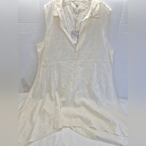 Cupio Sleeveless  Dress Butter Cream Color 3Xl  NWT Asymmetrical Long Dress 37"